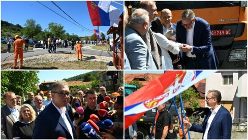 СРЕЋАН САМ, ЗНАМ ДА ТО ЗНАЧИ ЖИВОТ НАШЕМ НАРОДУ: Вучић обишао завршне радове на деоници између Горњих и Доњих Синковаца (ВИДЕО)