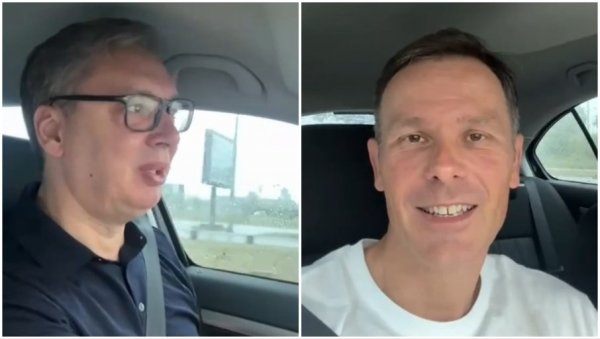 ОБИЛАЗАК ЕКСПО У НЕМОГУЋИМ УСЛОВИМА: Вучић објавио нови снимак са Синишом Малим (ВИДЕО)