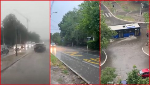 УЛИЦЕ ПОД ВОДОМ, ТУКУ ГРОМОВИ НАД ПРЕСТОНИЦОМ: РХМЗ ниже упозорења, Србија на удару јаког невремена (ВИДЕО)