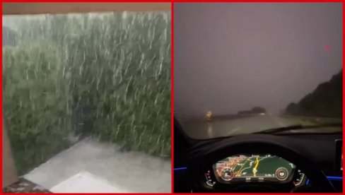 ОЛУЈА НАПРАВИЛА КРШ И ЛОМ У РЕГИОНУ: Падао лед величине јајета, возачи се сакривали испод надвожњака (ФОТО/ВИДЕО)