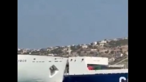 SUDARILI SE BRODOVI U GRČKOJ: Odjekivale sirene u luci - pojavio se snimak nesreće (VIDEO)