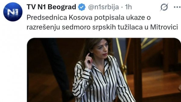 СРАМОТА! За блокадерски Н1 тзв. Косово је легитимна и призната држава