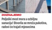 МОСТУ У ХРВАТСКОЈ ОТВОРЕНОМ ПРЕ 4 ГОДИНЕ ПОТРЕБНА САНАЦИЈА: Тамо се неће јавити блокадери да ударе на државу